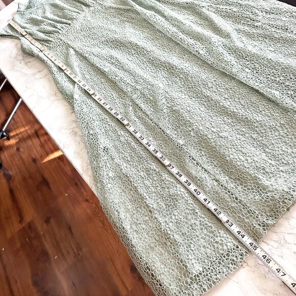 Calvin Klein Mock Neck Sleeveless Lace A-Line‎ Dress women's size 8 sage green - Picture 9 of 12